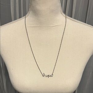 Hope Handmade Adjustable 12” Silver Necklace